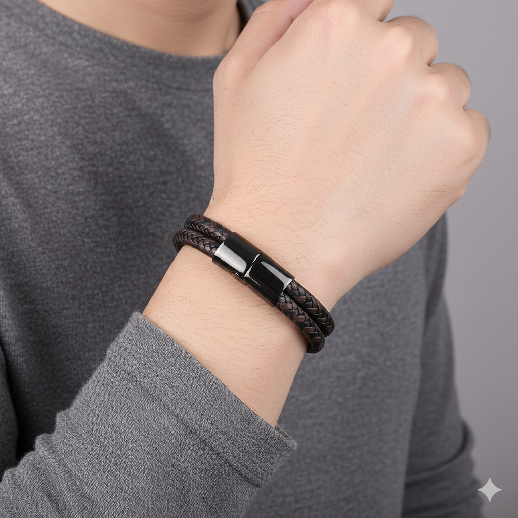 Bracelet Valior Duo – Cuir Tressé